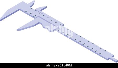 Open caliper icon, isometric style Stock Vector