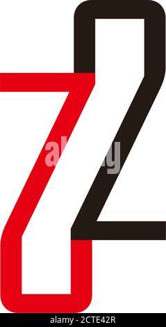 number 72 symbol simple geometric line logo vector Stock Vector