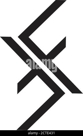 letter tf ft line simple line logo vector Stock Vector