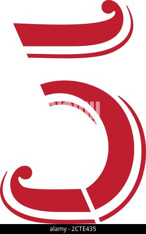 letter s number 5 symbol simple curves design logo vector Stock Vector
