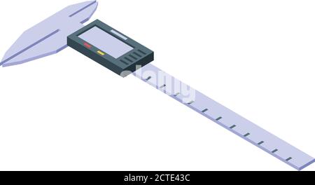 Engineer caliper icon, isometric style Stock Vector