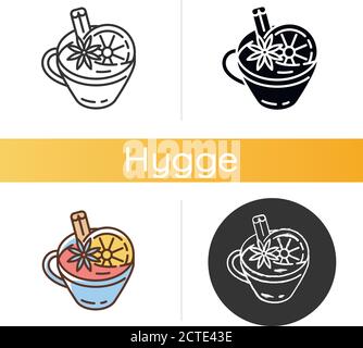 Mulled wine line icon concept. Mulled wine flat vector symbol, sign ...