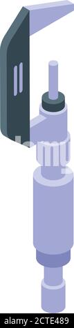 Aluminium micrometer icon, isometric style Stock Vector