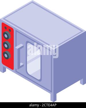 Convection oven cooking icon, isometric style Stock Vector