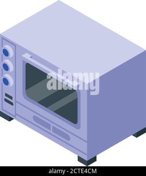 Convection oven electric icon, isometric style Stock Vector