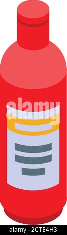 Washcloth cleaner bottle icon, isometric style Stock Vector