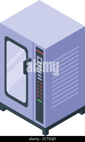 Convection oven temperature icon, isometric style Stock Vector