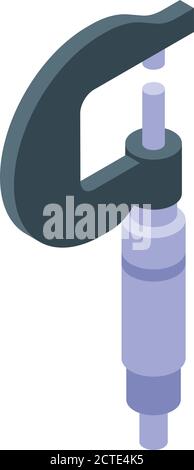 Micrometer icon, isometric style Stock Vector