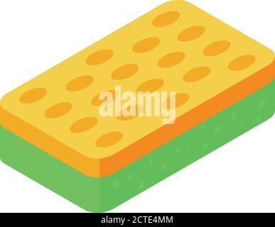 Household sponge icon, isometric style Stock Vector