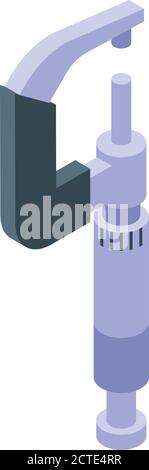 Steel micrometer icon, isometric style Stock Vector