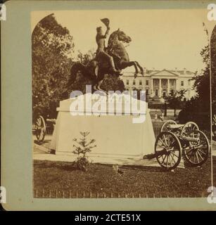 Statue of Andrew Jackson. Lafayette Square, White House., White House (Washington, D.C.), Jackson, Andrew, 1767-1845, Washington (D.C Stock Photo