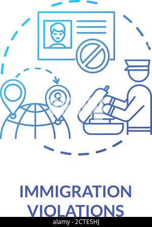 Immigration violations concept icon Stock Vector