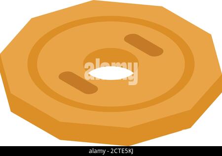 Gold token icon, isometric style Stock Vector