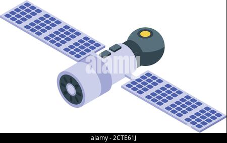 Space station explorer icon, isometric style Stock Vector