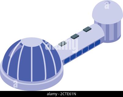 Space station icon, isometric style Stock Vector