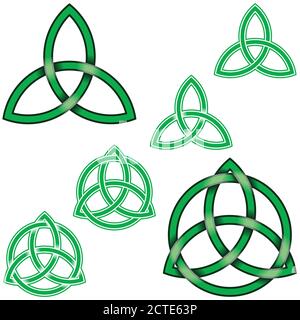 Vector illustration of Wicca symbol, Wiccan Triqueta entwined with circle, all on white background Stock Vector