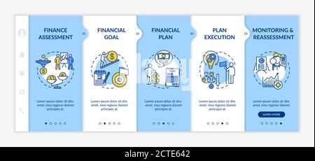 Financial planning process onboarding vector template Stock Vector