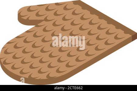 Soft bath glove icon, isometric style Stock Vector