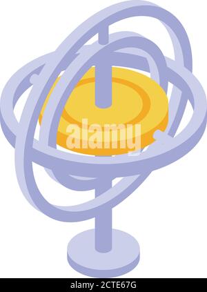 Attitude gyroscope icon, isometric style Stock Vector