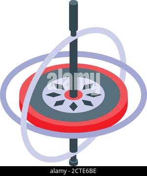 Aerospace gyroscope icon, isometric style Stock Vector
