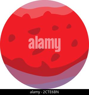 Red planet icon, isometric style Stock Vector