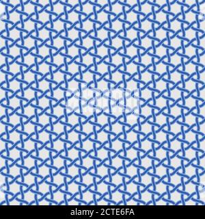 Vector design of interlaced lines to be used as a pattern, in blue, easy to change color. Stock Vector