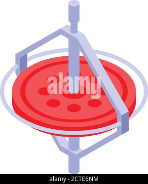 Airplane gyroscope icon, isometric style Stock Vector