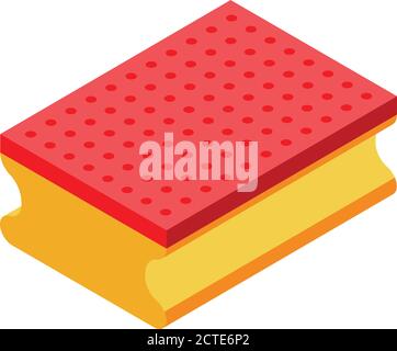 Washcloth sponge icon, isometric style Stock Vector