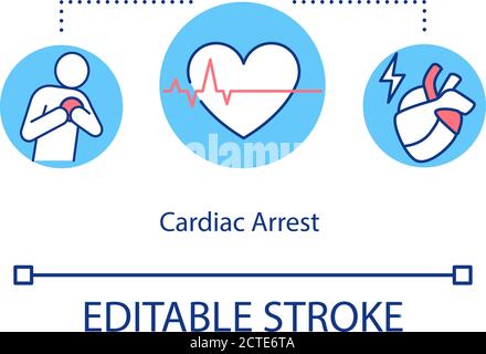 Cardiac arrest concept icon Stock Vector
