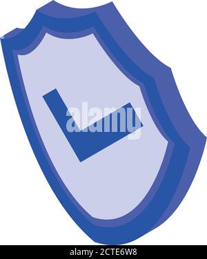 Quality assurance shield icon, isometric style Stock Vector
