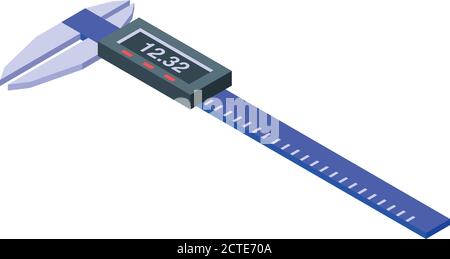 Blue digital caliper icon, isometric style Stock Vector