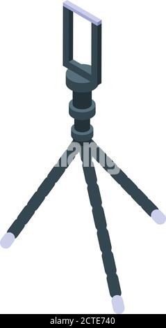 Soft flexible tripod icon, isometric style Stock Vector