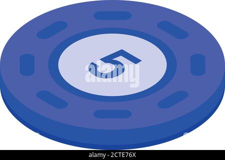 Token coin icon, isometric style Stock Vector