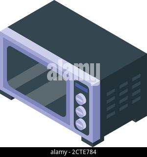Convection oven kitchen icon, isometric style Stock Vector