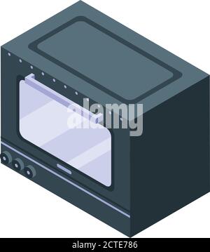 Convection oven cooker icon, isometric style Stock Vector
