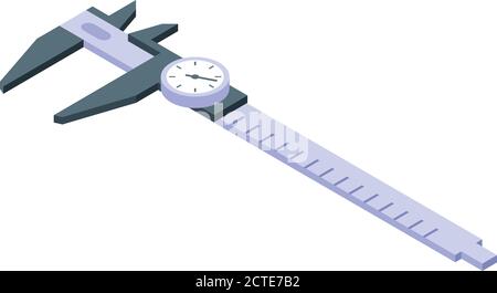 Gauge caliper icon, isometric style Stock Vector