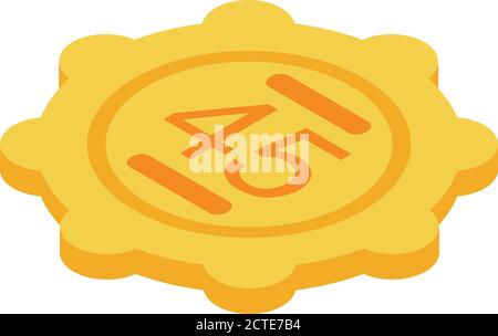 Gold game token icon, isometric style Stock Vector