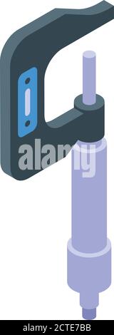 Inch micrometer icon, isometric style Stock Vector