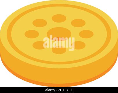 Gold reward token icon, isometric style Stock Vector
