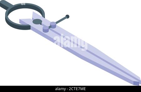 Calibrated caliper icon, isometric style Stock Vector
