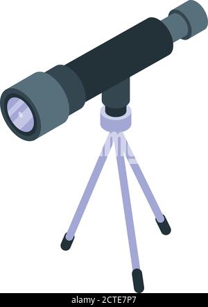 Space telescope icon, isometric style Stock Vector
