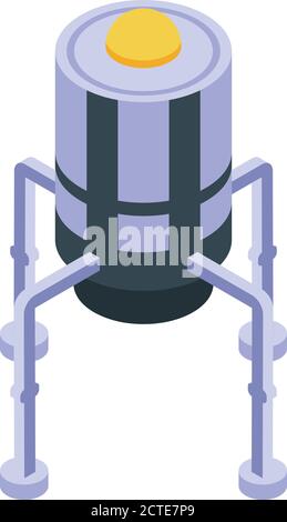 Solar space station icon, isometric style Stock Vector