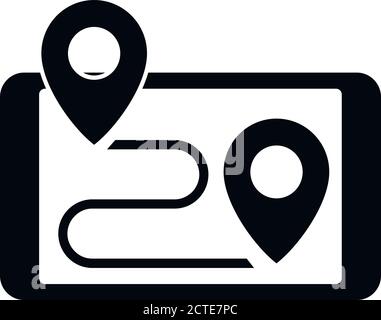 Smartphone gps exploration icon. Simple illustration of smartphone gps exploration vector icon for web design isolated on white background Stock Vector