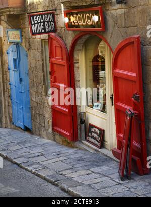 Legligin wine bar in Valletta, Malta. Stock Photo