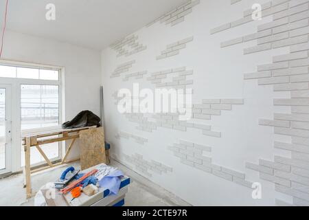 White brick wall, perfect as a background, square photograph Stock Photo