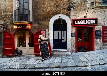 Legligin wine bar in Valletta, Malta. Stock Photo