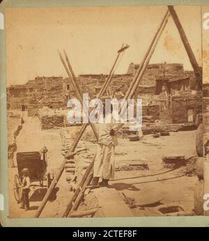 View of Zuni man at Pueblo., Heister, H. T. (Henry T.) (d. 1895), Indians of North America, New Mexico Stock Photo