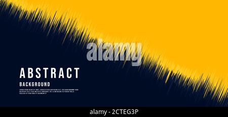 Abstract half background yellow and black line wavy pattern design. vector illustration. Stock Vector
