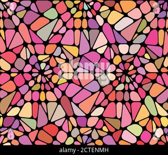 Vector background with a red broken stained glass.  Broken window Stock Vector