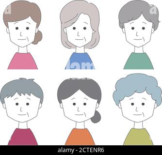 Middle aged women with their friends. Vector illustration isolated on white background. Stock Vector